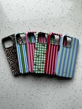 Set of BURGA Striped & Patterned 13 Pro Max Phone Cases